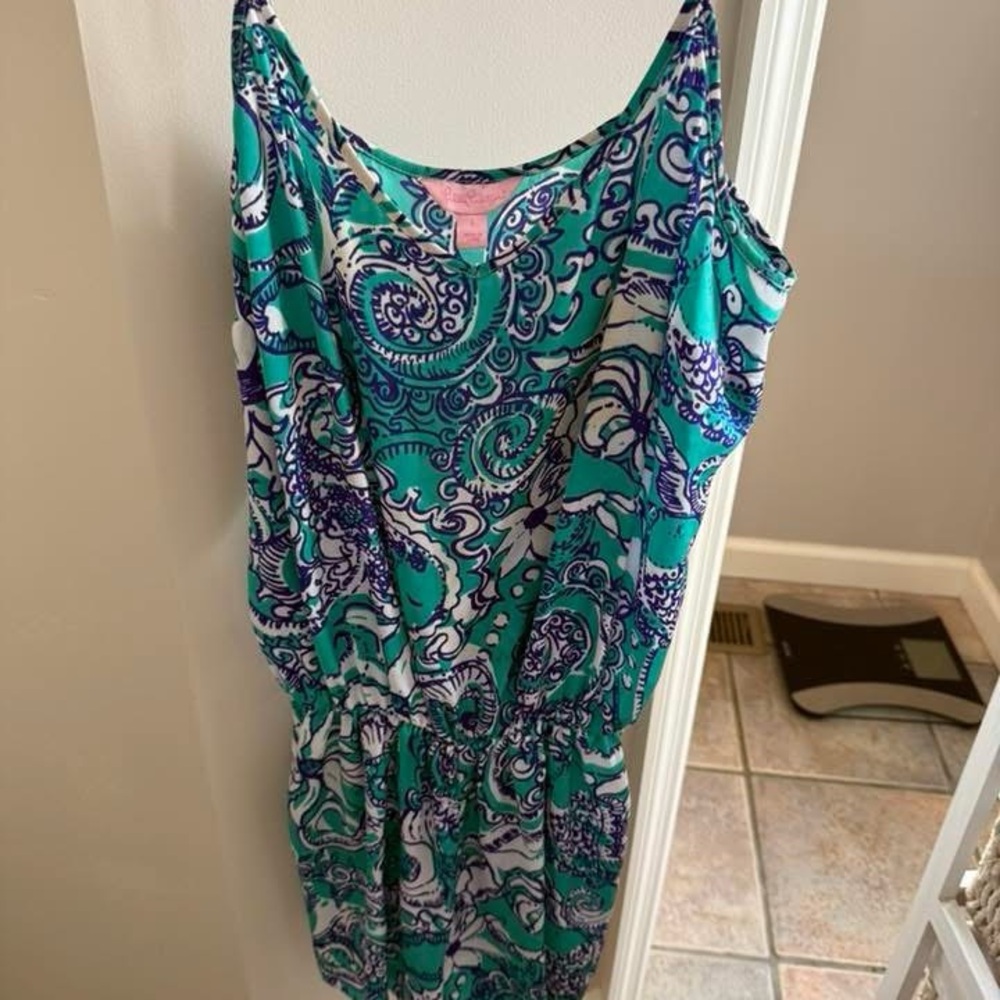 Lilly Pulitzer Teal and Purple Paisley Mini Dress